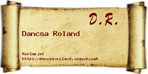 Dancsa Roland névjegykártya