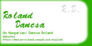 roland dancsa business card
